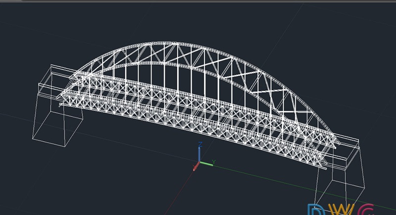 دانلود فایل نقشه اتوکد پروژه پل فلزی | Metal Bridge