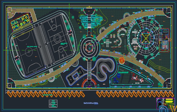 دانلود فایل نقشه اتوکد پروژه پارک تفریحی | Recreational Park DWG Project