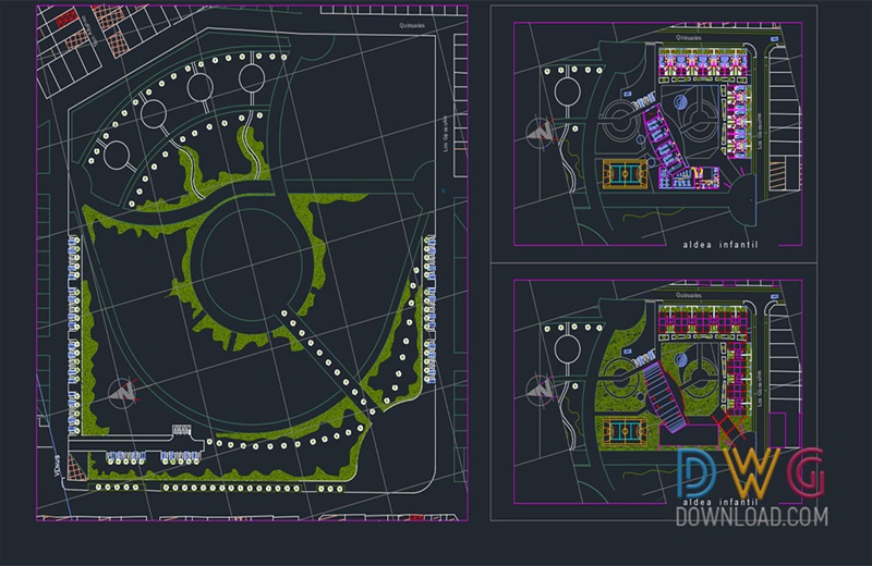 دانلود فایل نقشه اتوکد دهکده کودکان | Children Village DWG