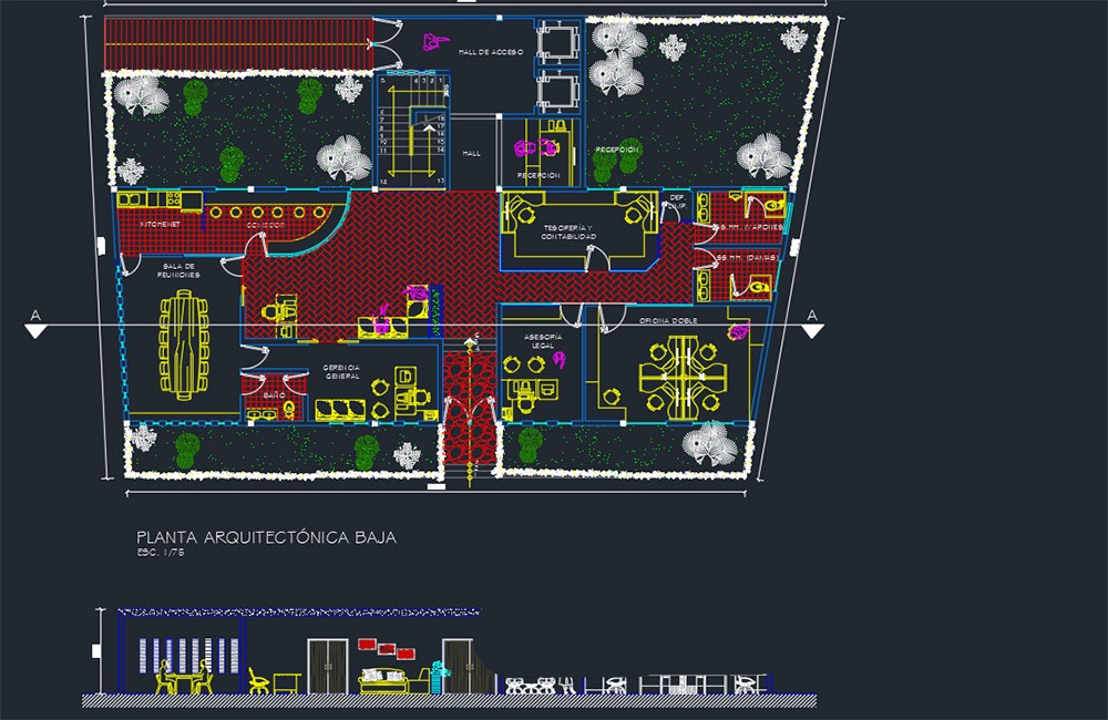 دانلود فایل اتوکد نقشه ساختمان اداری | Office Architectural Project Drawing DWG