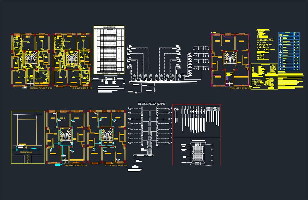 دانلود فایل اتوکد پروژه برق طبقه همکف و ۳ طبقه همراه با محاسبات | Ground Floor and 3 Floor Electricity Project and Calculations DWG