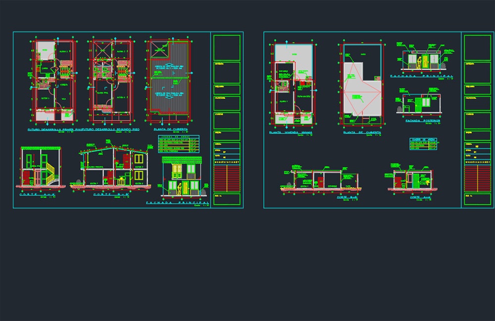 دانلود فایل اتوکد نقشه خانه خانوادگی اقتصادی | Affordable Family House Architectural Free DWG Drawing