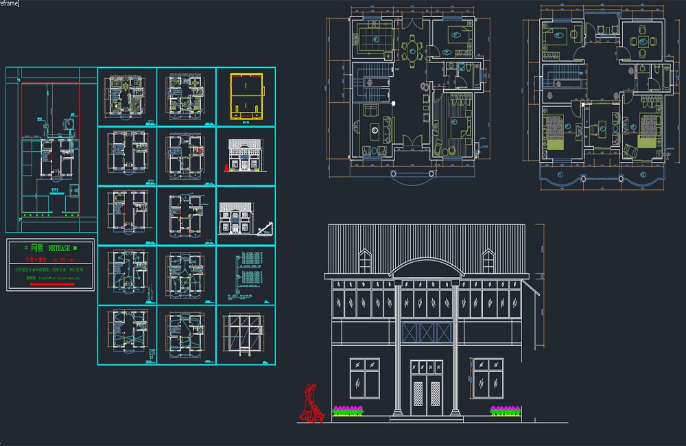 دانلود فایل اتوکد پروژه معماری و برق خانه چینی | Chinese House Architecture and Electrical Project DWG