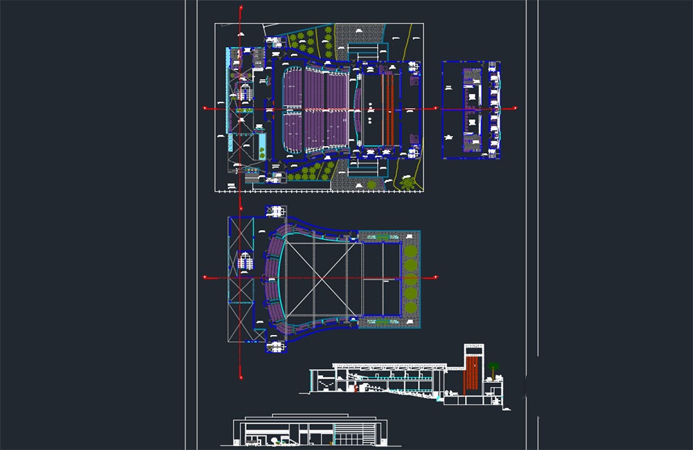 دانلود فایل اتوکد پروژه تئاتر | Theatre Project DWG
