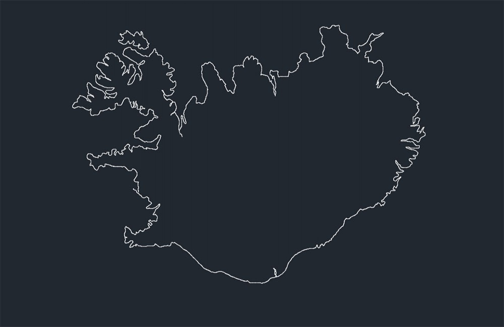 دانلود فایل اتوکد نقشه ایسلند | Iceland Map DWG Download
