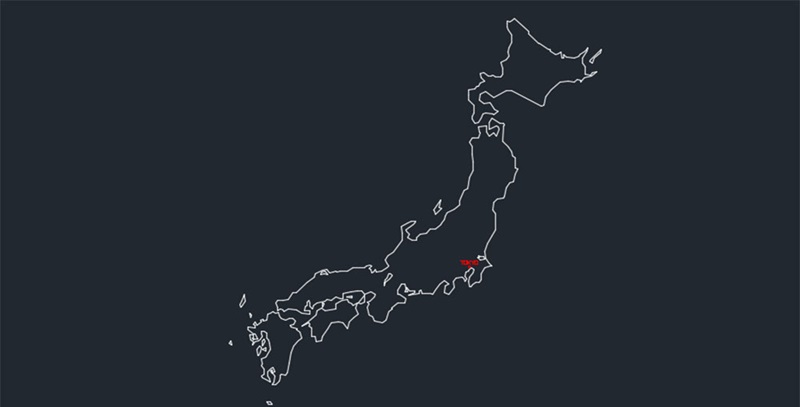 دانلود فایل اتوکد نقشه ژاپن | Japan Map DWG