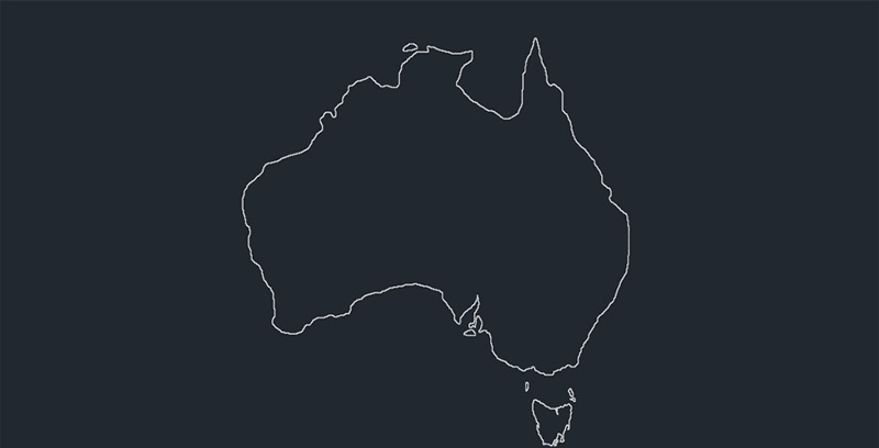 دانلود فایل اتوکد نقشه استرالیا | Australia Map DWG Download