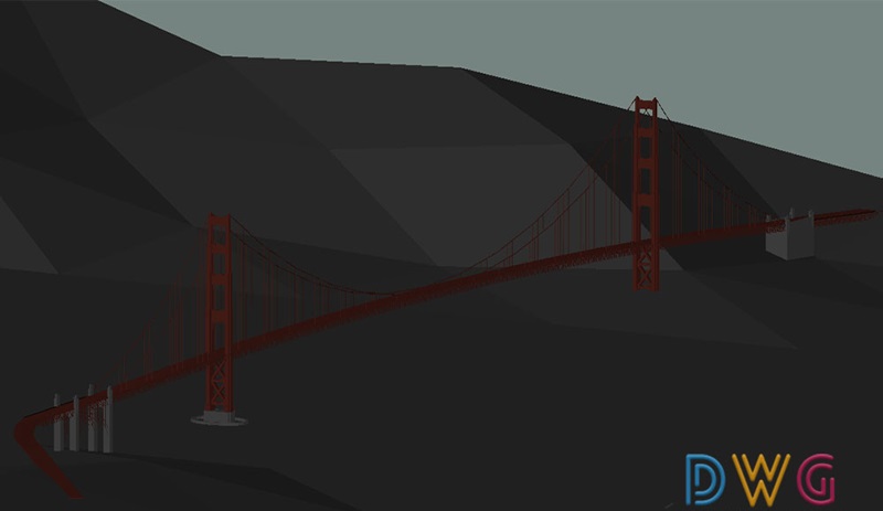دانلود فایل اتوکد پل گلدن گیت | Golden Gate Bridge