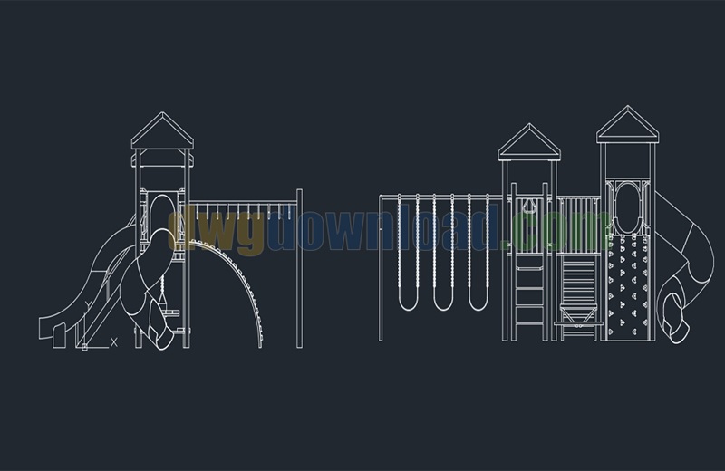 دانلود فایل نقشه اتوکد زمین بازی کودکان | Playground for Children DWG Download