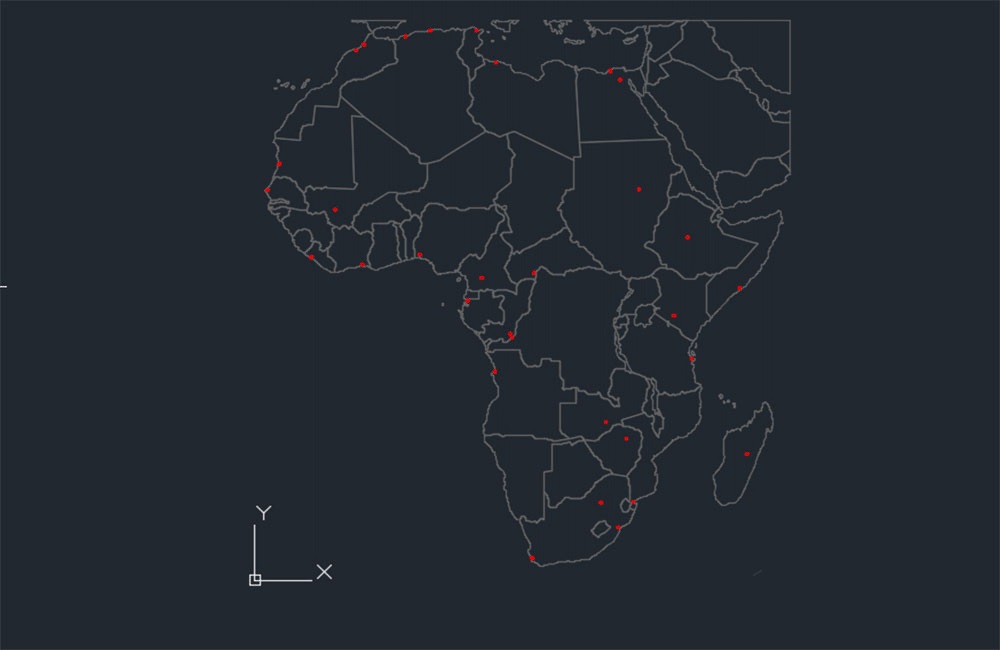 دانلود فایل اتوکد نقشه آفریقا | Africa Map DWG Download 