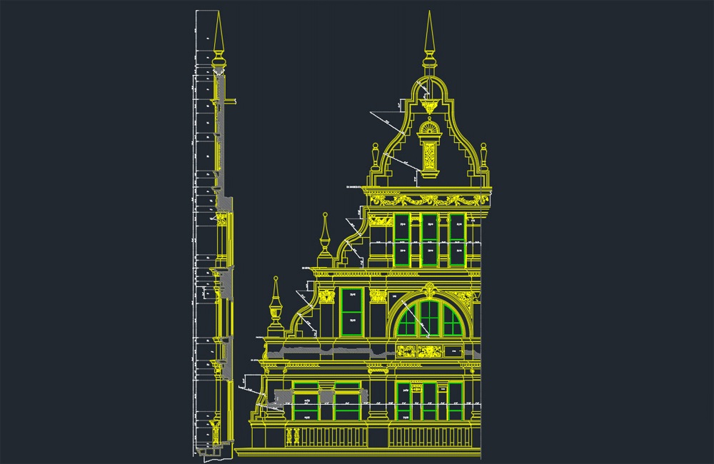 دانلود فایل نقشه اتوکد دیتیل مسجد | Mosque Detail DWG Download