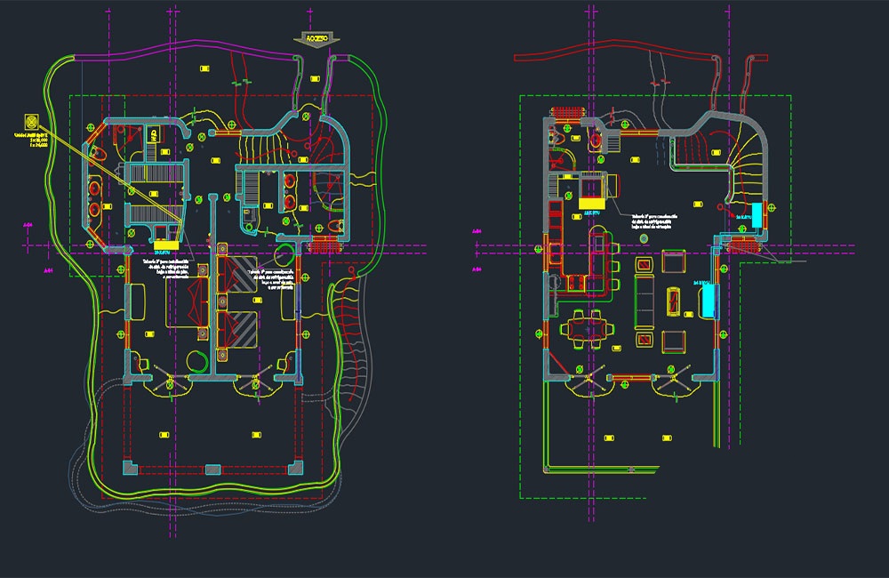 دانلود فایل اتوکد نقشه ویلای مدرن | Modern Villa DWG Project