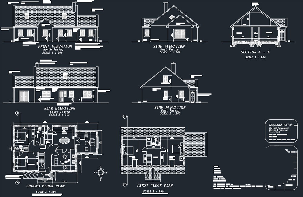 دانلود فایل اتوکد نقشه خانه کوچک هندی | Indian Small House CAD DWG Drawings