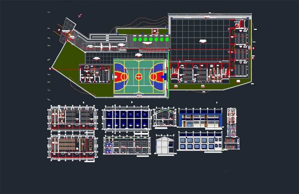 دانلود فایل نقشه اتوکد پروژه مدرسه | School DWG Project