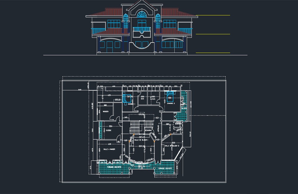 دانلود فایل اتوکد پروژه ویلای بزرگ | Grand Villa DWG Project