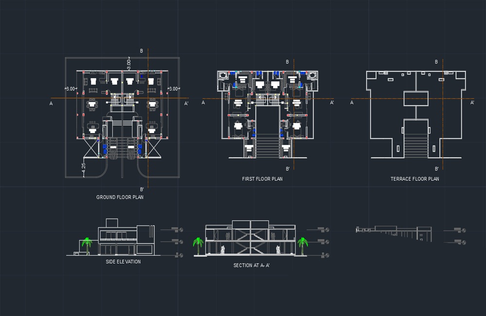 دانلود فایل اتوکد ویلای بنگالو بمبئی | Mumbai Bungalow Drawing DWG Download