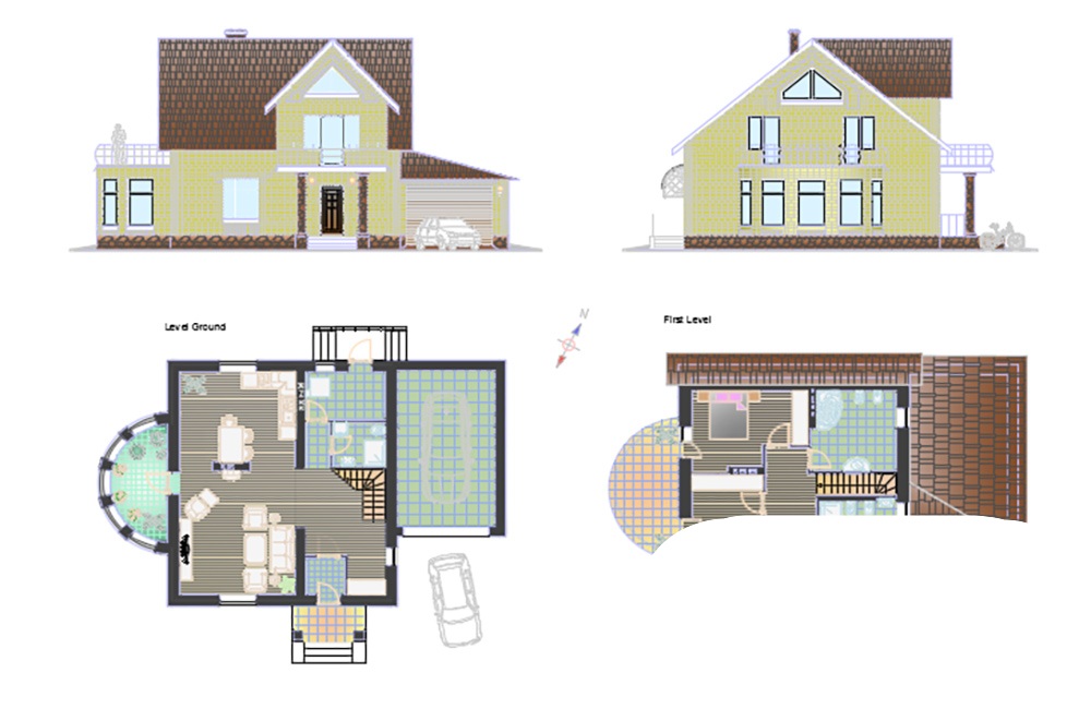 دانلود فایل اتوکد خانه کوچک خانوادگی | Small Family House DWG Download