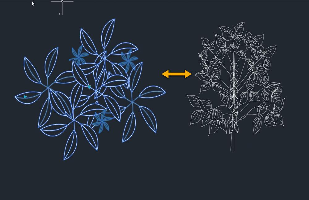 دانلود فایل طراحی اتوکد بلوک داینامیک گیاه | Dynamic Plant Block DWG Download